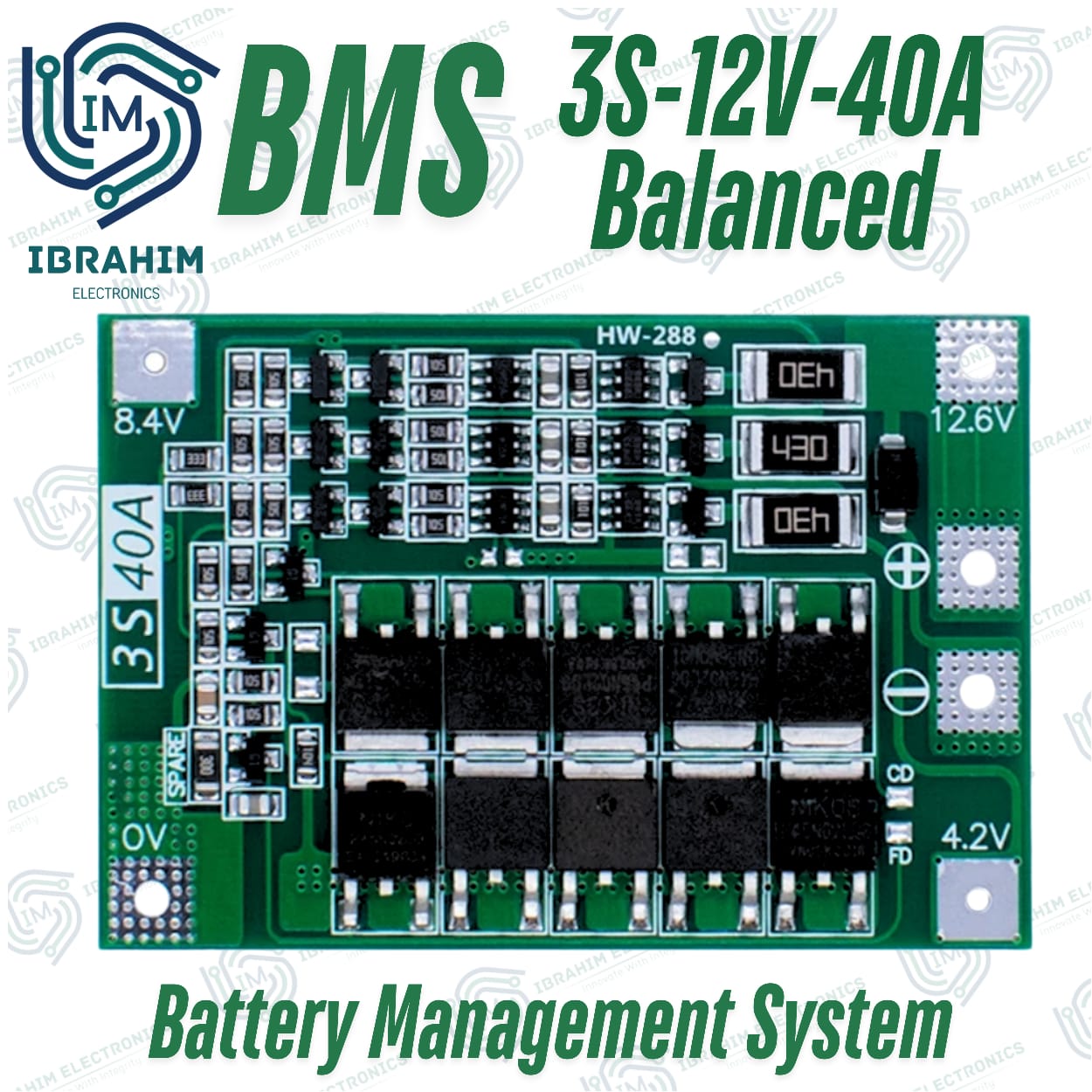3S 40A 12.6V Cell 18650 Li-ion Lithium Battery Charging BMS Board Balanced Charging Module - Image 2