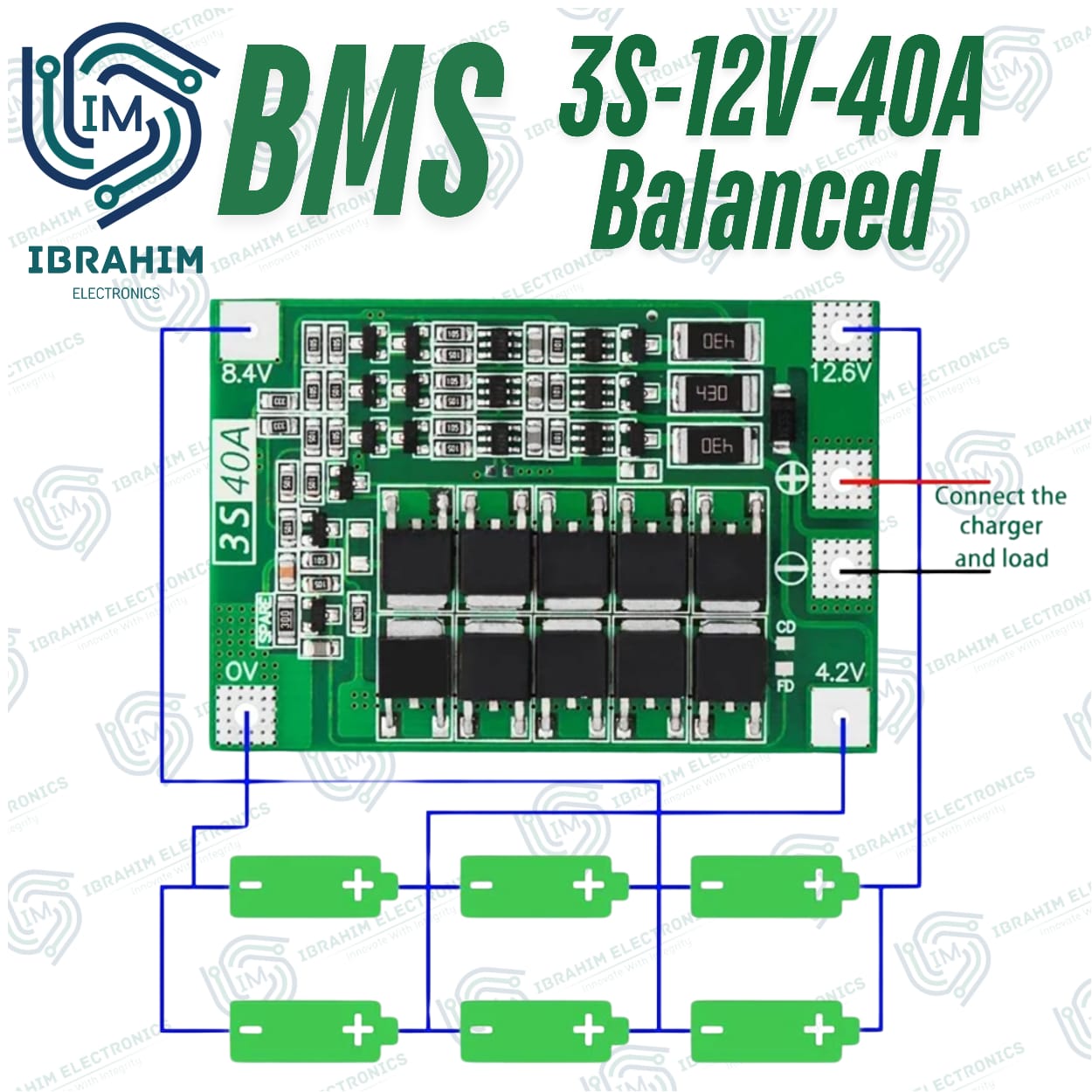 3S 40A 12.6V Cell 18650 Li-ion Lithium Battery Charging BMS Board Balanced Charging Module - Image 3