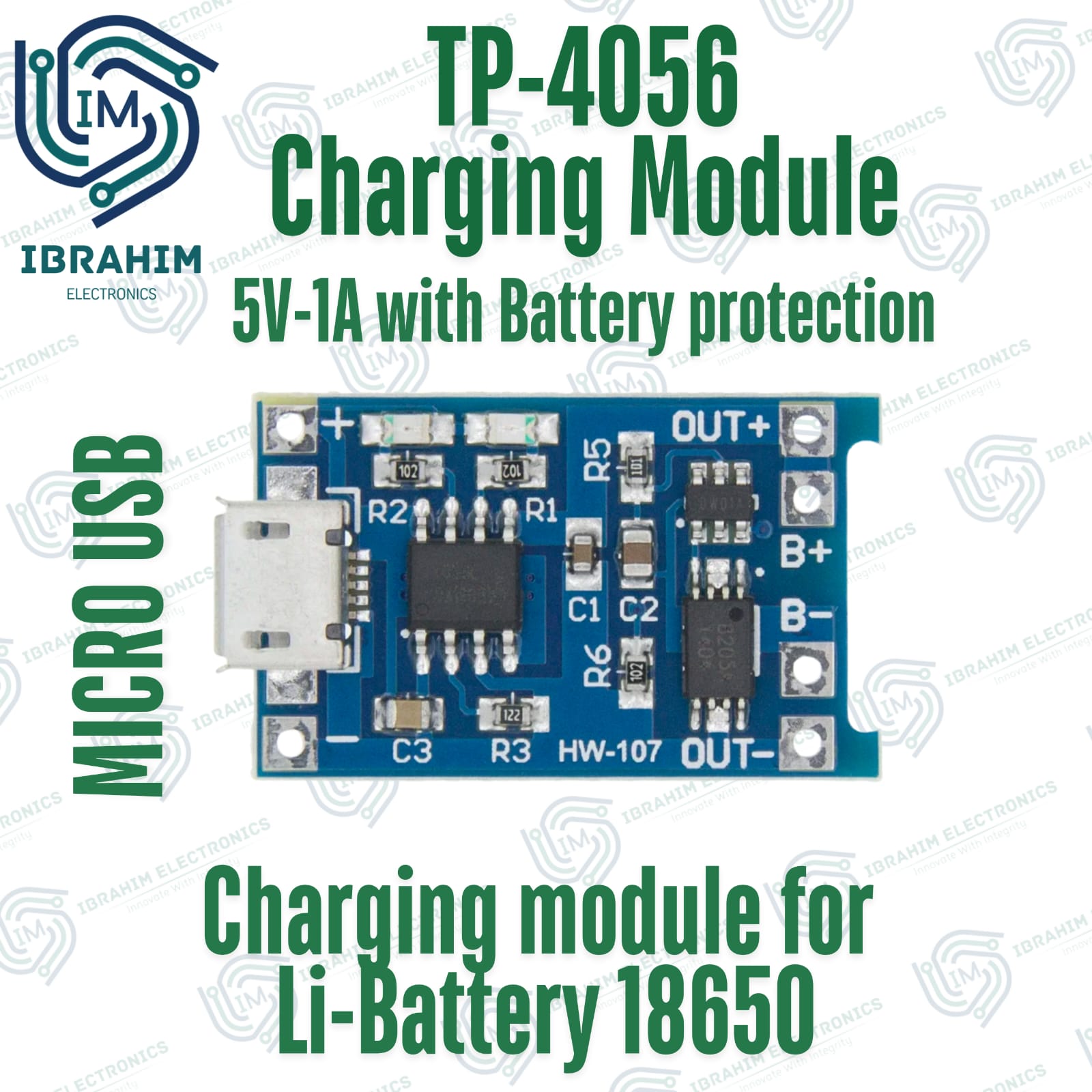 Type-C and Micro Mini 5V1A 18650 TP4056 Lithium Battery Charger Module Charging Board With Protection Dual Functions 1A Li-ion - Image 2